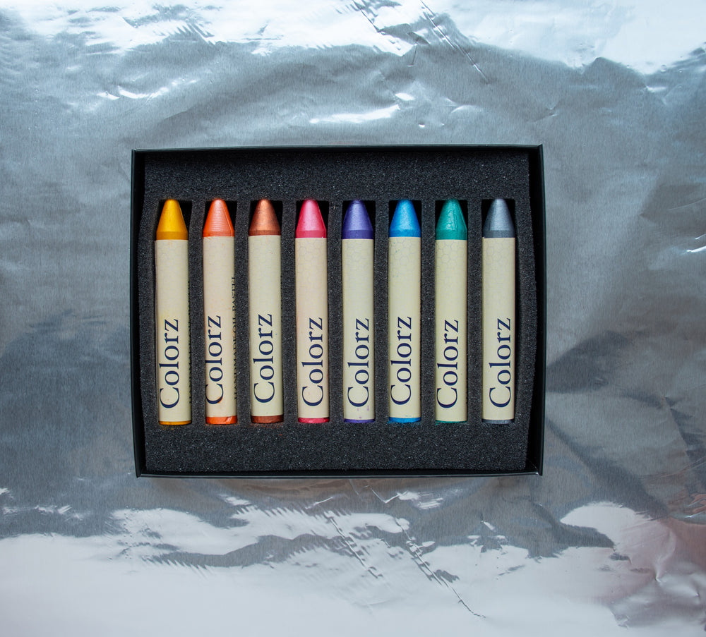 Metalik Renkler 8'li Yağlı Pastel Seti