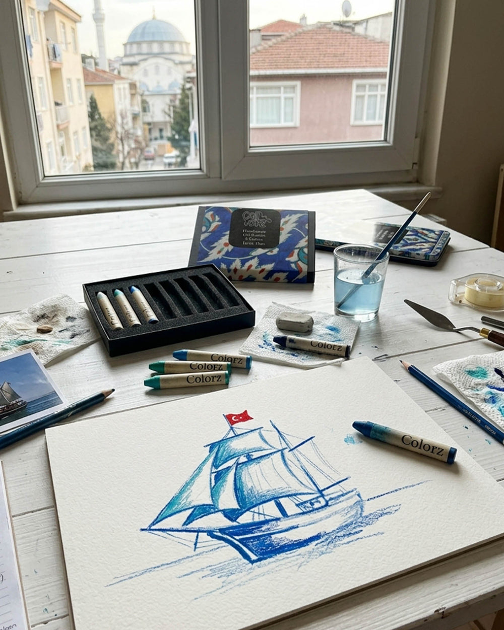 İznik Çini Renkleri 8'li Yağlı Pastel Seti