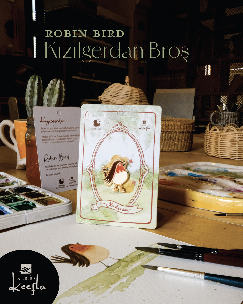 Kızılgerdan Broş