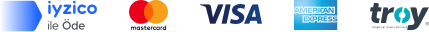 Kabul edilen ödeme yöntemleri: iyzico, Mastercard, Visa, American Express, Troy
